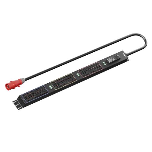 Панель распределения ONTEK PDU Metered Input ОМРВ6 вертикальная c функцией удаленного мониторинга, 32A/3a, с мини-выключателем 16А 6шт, выход - C13 x 36 шт. / C19 x 12 шт., IEC60309 5p
