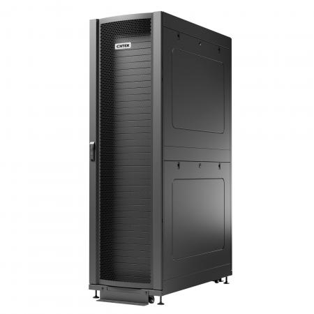 Шкаф телекоммуникационный серверный ONTEK TCDC 42U 600х600х1960 мм, передняя дверь - металл с перфорацией, задняя дверь - двустворчатая металл с перфорацией, стенки - съемные, черный