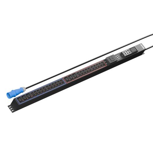 Панель распределения ONTEK PDU Managed OMPC2 вертикальная 32A/1ф, с мини-выключателем, выход - C13 x 21 шт. / C19 x 6 шт., кабель 3 м, IEC60309 3p