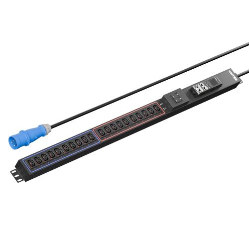 Панель распределения ONTEK PDU Metered Input ОМРВ1 вертикальная c функцией удаленного мониторинга, 32A/1ф, с мини-выключателем 16А 2шт, выход - C13 x 20 шт., кабель 3 м, IEC60309 3p