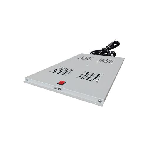 Модуль вентиляторный ONTEK CFMTC1000WOT4-7035 потолочный для шкафов серии TC глубиной 1000мм на 4 элемента потолочный без термостата, серый RAL 7035