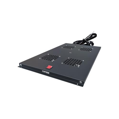 Модуль вентиляторный ONTEK CFMTC1000WOT4-9005 потолочный для шкафов серии TC глубиной 1000мм на 4 элемента потолочный без термостата, черный RAL 9005