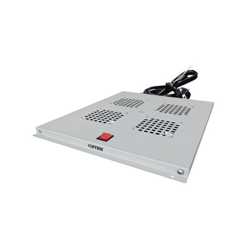 Модуль вентиляторный ONTEK CFMTC800WOT4-7035 потолочный для шкафов серии TC глубиной 800мм на 4 элемента потолочный без термостата, серый RAL 7035