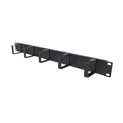 Организатор кабельный горизонтальный ONTEK CO1U5/85-9005, крепление 19 1U, 5 колец глубиной 85мм, металл, черный RAL 9005