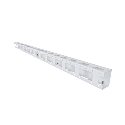 Органайзер кабельный вертикальный ONTEK COV42UWF100/800-7035, 42U с крышкой, ширина 100мм, для шкафов серии TC шириной 800мм, серый RAL 7035