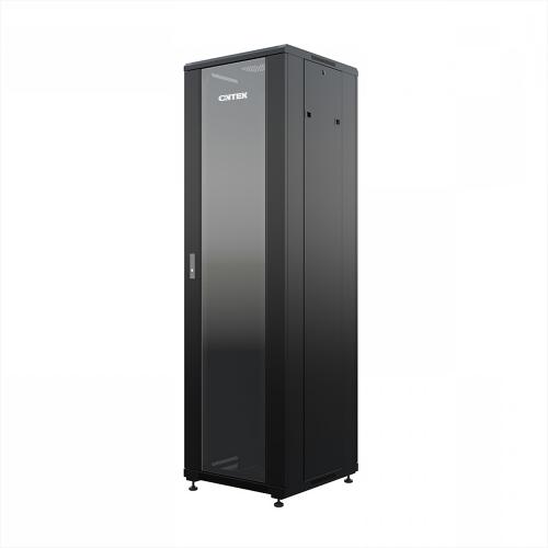 Шкаф напольный универсальный серверный ONTEK TC 32U 600х600мм, 4 профиля 19, двери стекло и сплошная металл, боковые стенки съемные, регулируемые опоры, разобранный, черный RAL 9005