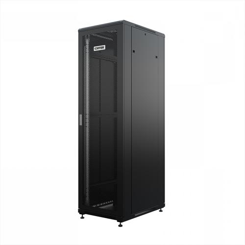Шкаф напольный универсальный серверный ONTEK TC 42U 800х800мм, 4 профиля 19, двери перфорированная и перфорированная, боковые стенки съемные, регулируемые опоры, разобранный, черный RAL 9005