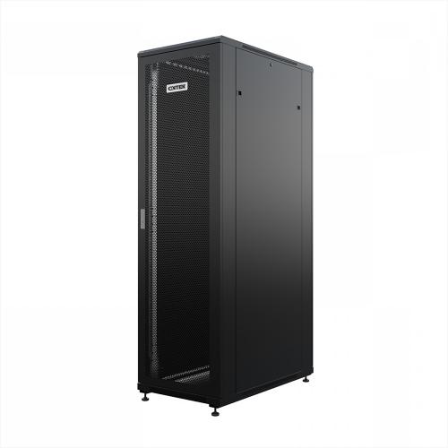 Шкаф напольный универсальный серверный ONTEK TC 47U 600х1000мм, 4 профиля 19, двери перфорированная и сплошная металл, боковые стенки съемные, регулируемые опоры, разобранный, черный RAL 9005