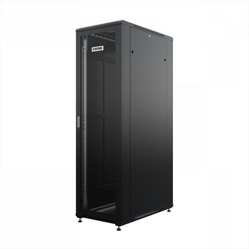 Шкаф напольный универсальный серверный ONTEK TC 47U 600х1000мм, 4 профиля 19, двери перфорированная и перфорированная, боковые стенки съемные, регулируемые опоры, разобранный, черный RAL 9005