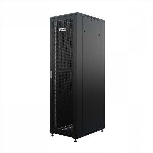 Шкаф напольный универсальный серверный ONTEK TC 47U 600х800мм, 4 профиля 19, двери перфорированная и сплошная металл, боковые стенки съемные, регулируемые опоры, разобранный, черный RAL 9005