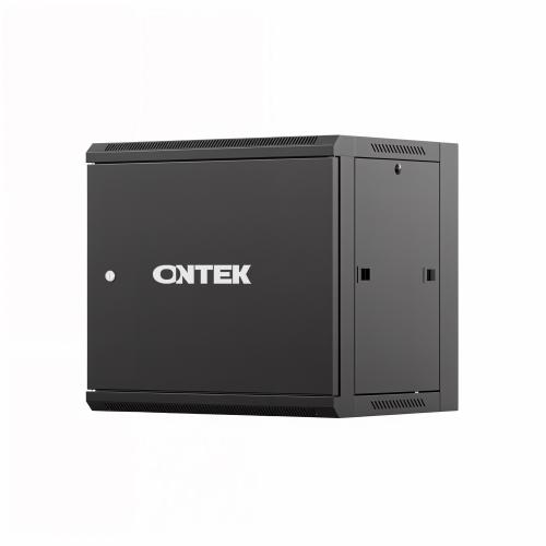 Шкаф настенный телекоммуникационный ONTEK TSN 12U 600х450х635мм, 2 профиля 19, дверь сплошная металл, боковые стенки съемные, разобранный, черный RAL 9005