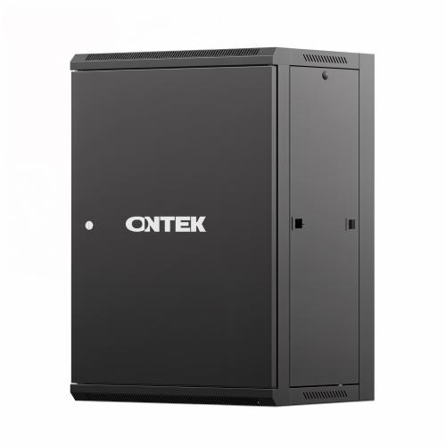 Шкаф настенный телекоммуникационный ONTEK TSN 18U 600х600х964мм, 2 профиля 19, дверь сплошная металл, боковые стенки съемные, разобранный, черный RAL 9005