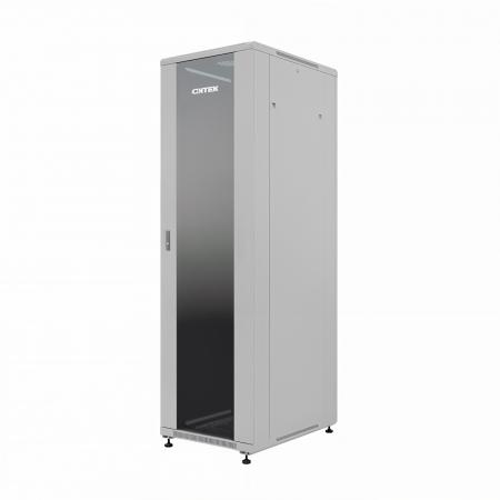 Шкаф напольный универсальный серверный ONTEK TC 42U 800х800мм, 4 профиля 19, двери стекло и сплошная металл, боковые стенки съемные, регулируемые опоры, разобранный, серый RAL 7035